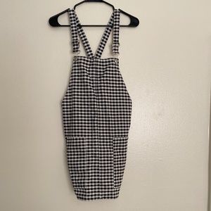 Topshop gingham overall dress US8